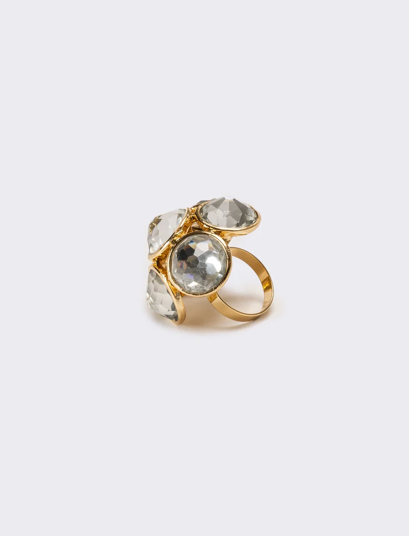 Anello donna con pietre grandi - Oro