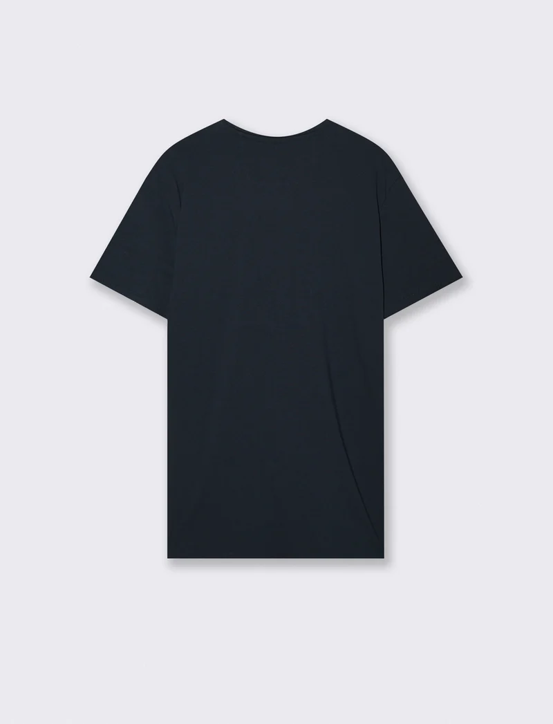 T-shirt girocollo in piquet premium - Blu