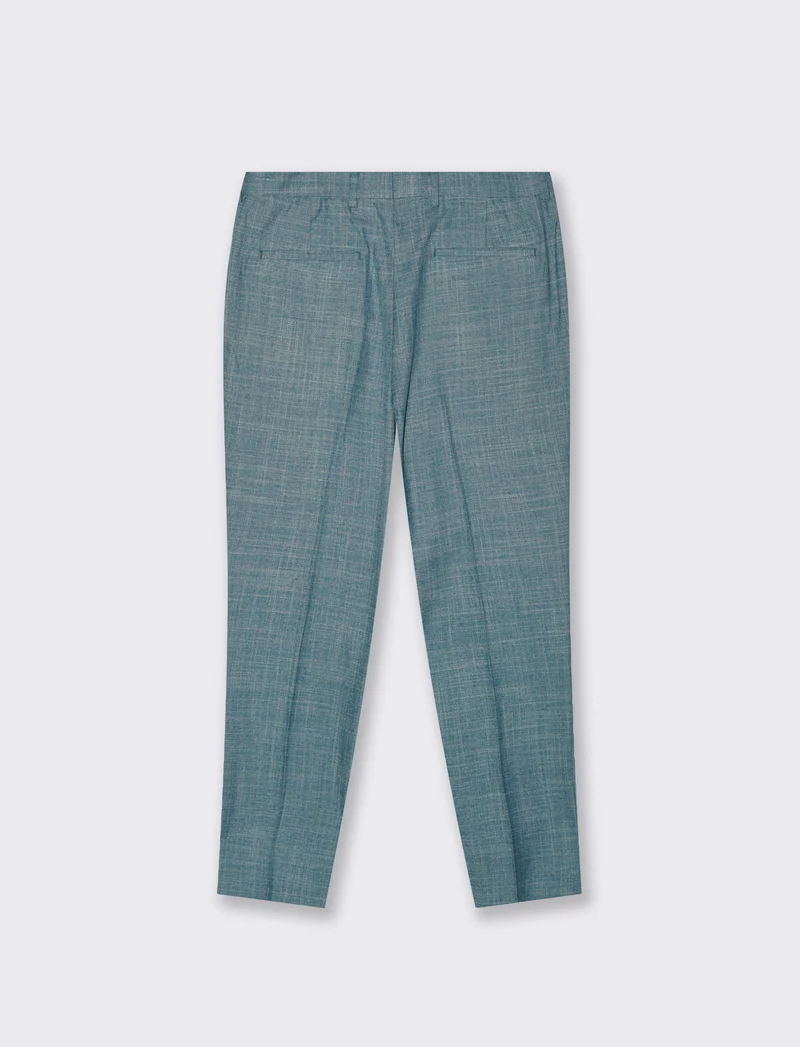 Pantaloni formal fit in tessuto strutturato - Verde petrolio