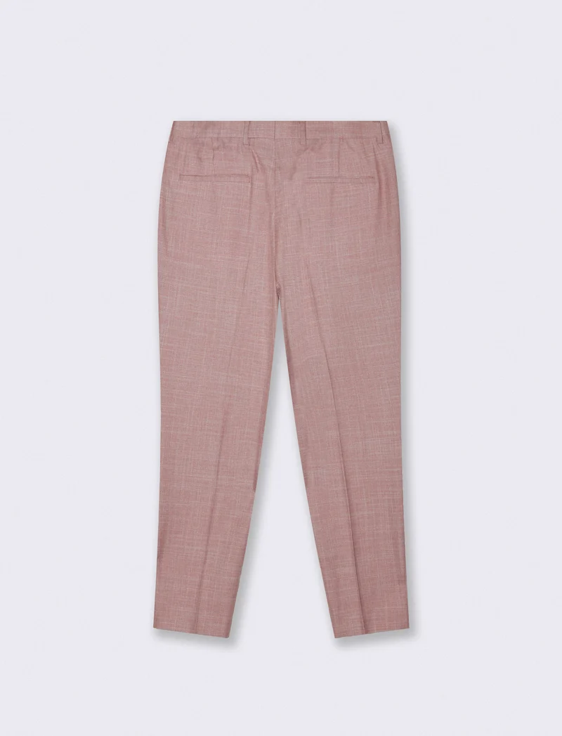 Pantaloni formal fit in tessuto strutturato - Corallo