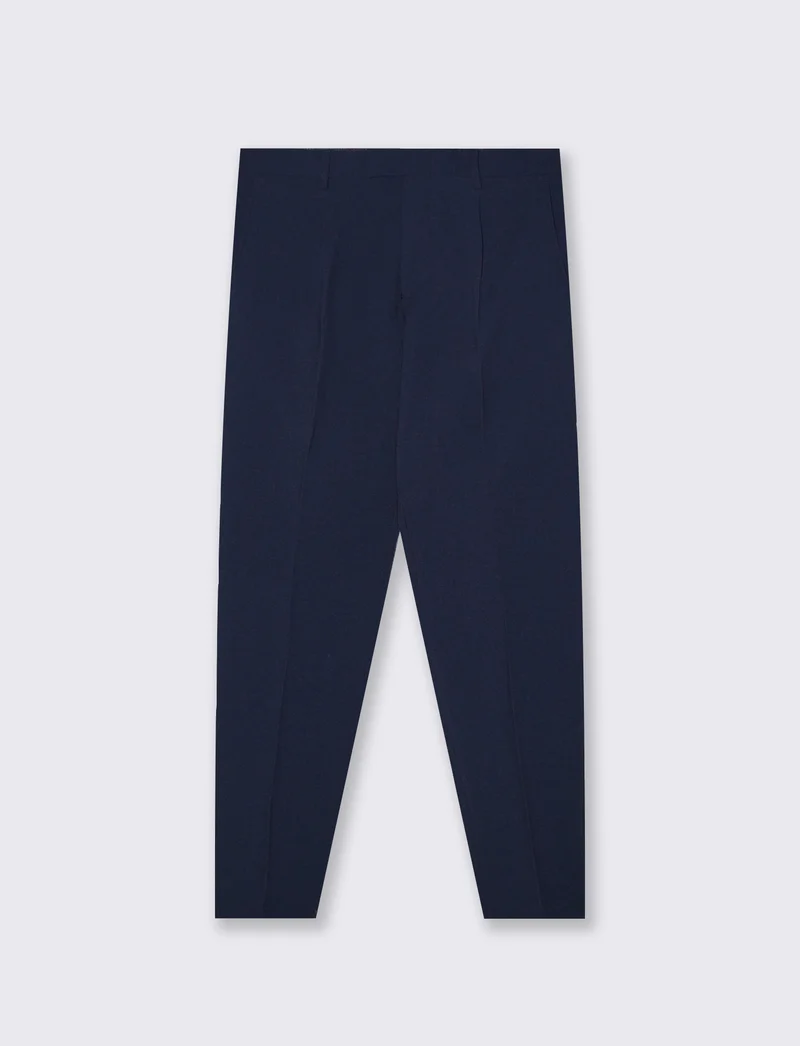 Pantaloni Micro Waffel Formali Fit - Blu