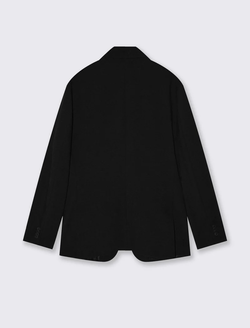 Blazer micro waffel formal fit elegante - Nero