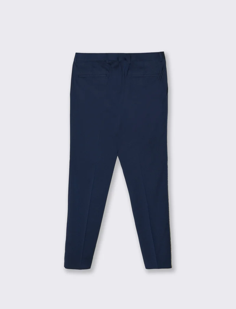 Pantaloni Formal Fit con Dettagli Eleganti - Blu