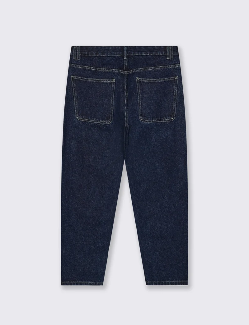 Jeans blu scuro straight fit effetto slavato - DENIM SCURO