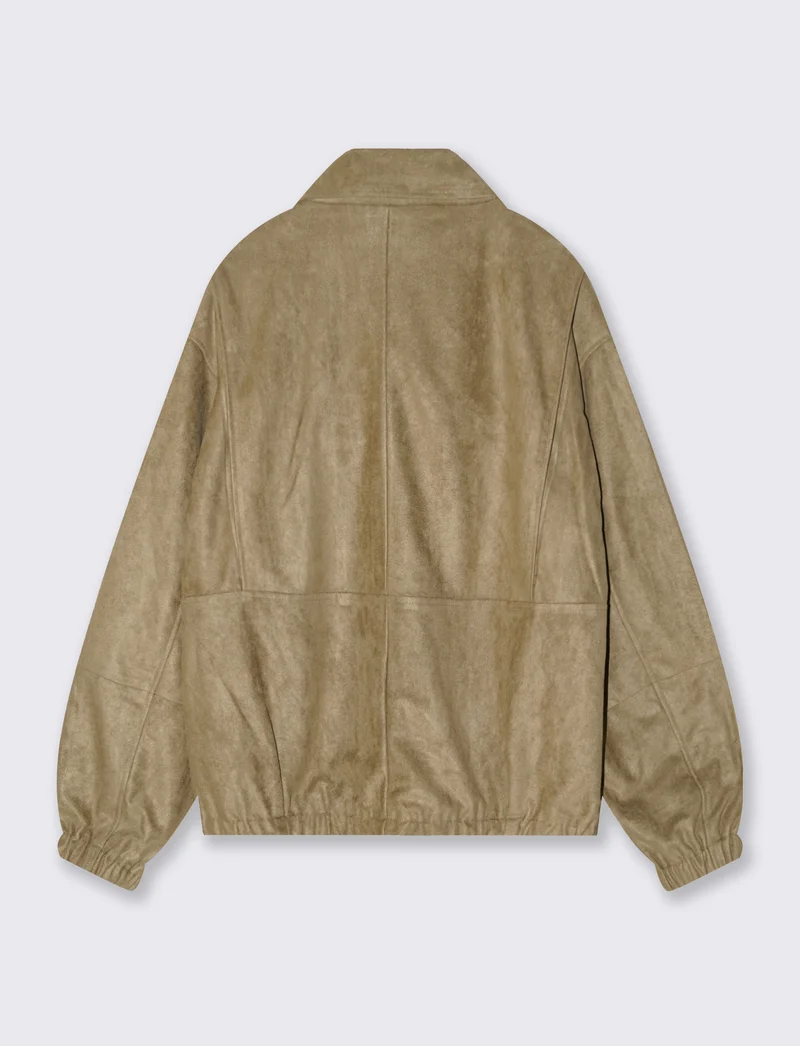 Giubbotto scamosciato collo francese - Beige