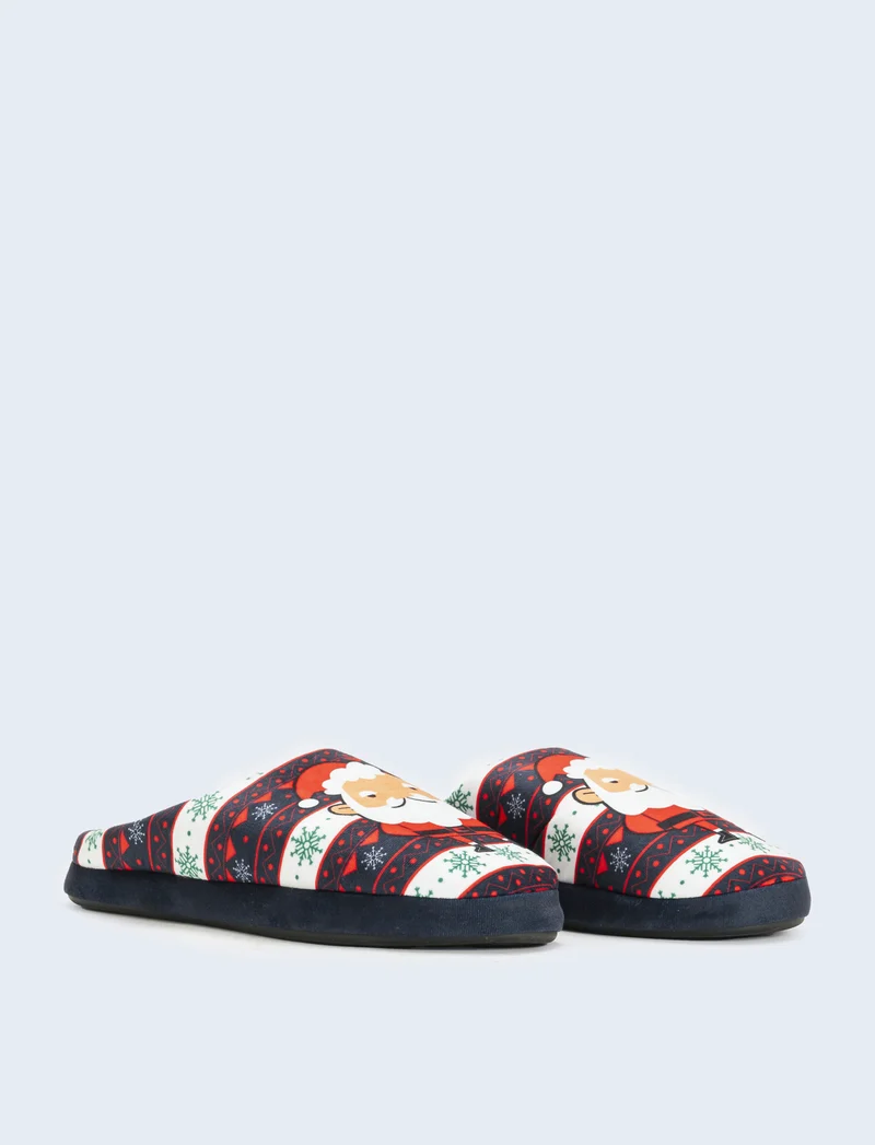 Pantofola natalizia da uomo - Blu
