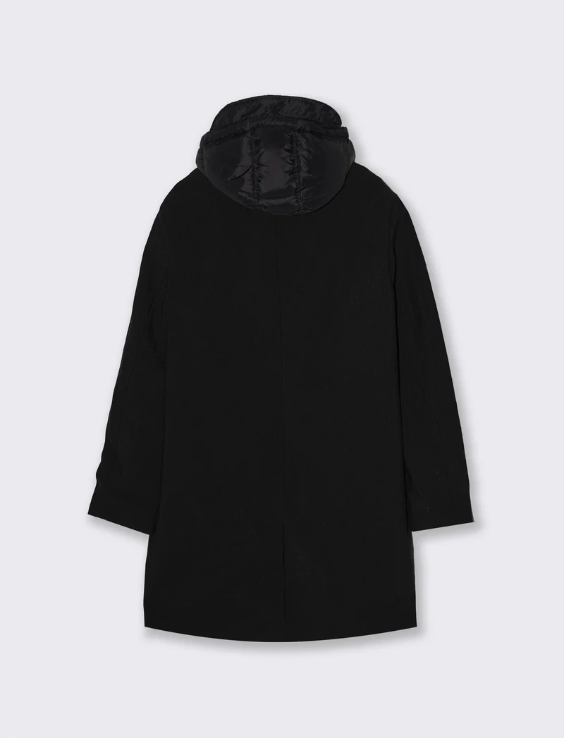 CAPPOTTO TECNICO FINTO DOPPIO CAPO - Nero