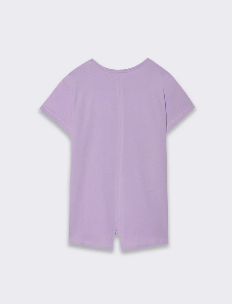 T-shirt mezza manica in cotone da bambina - Lilla