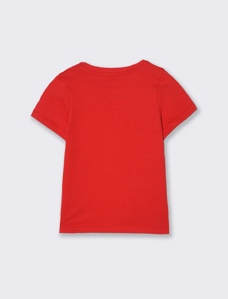 T-shirt basica mezza manica da neonato - Rosso