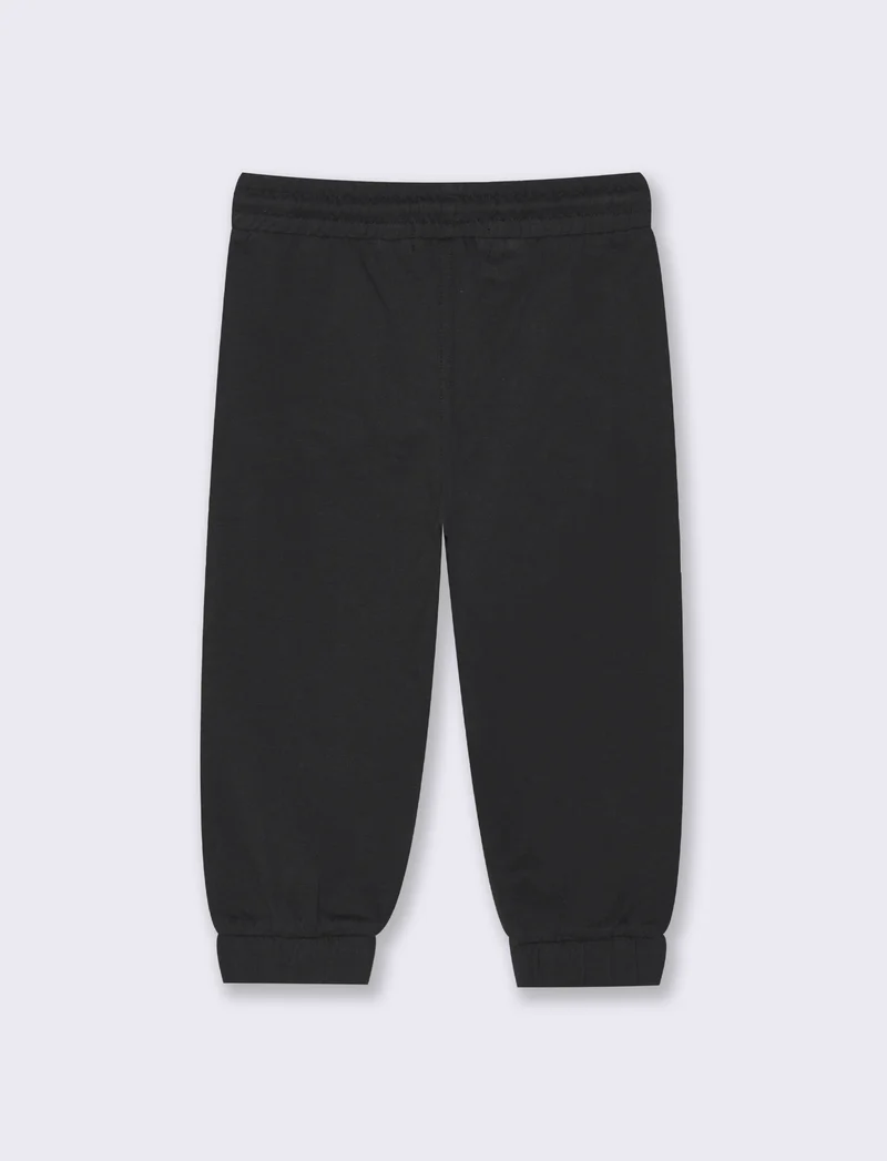 Pantalone in felpa modello Jogger da neonato - Nero