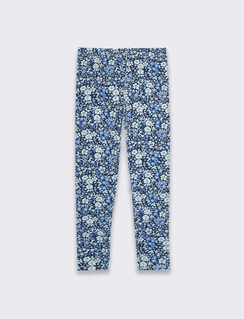 Leggings con stampa all over da bambina - Blu