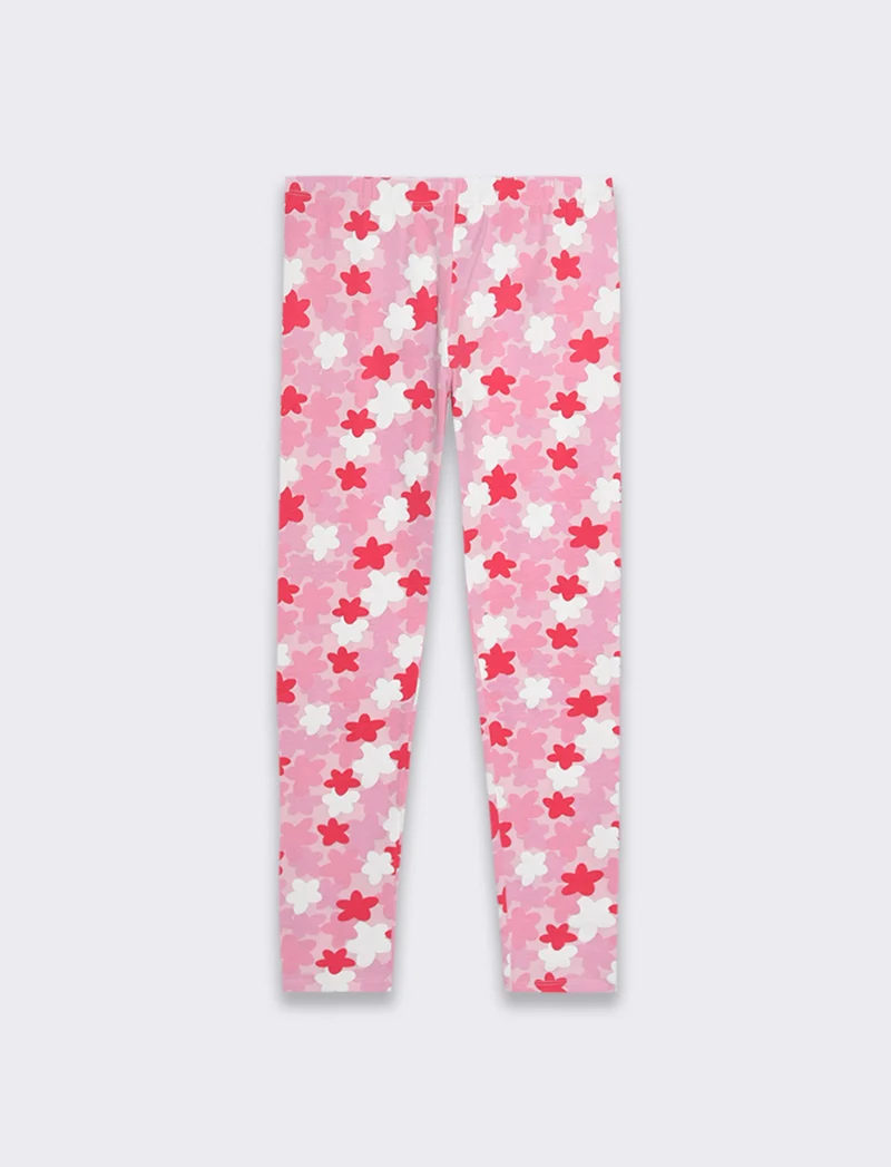 Leggings con stampa all over da bambina - Fuxia