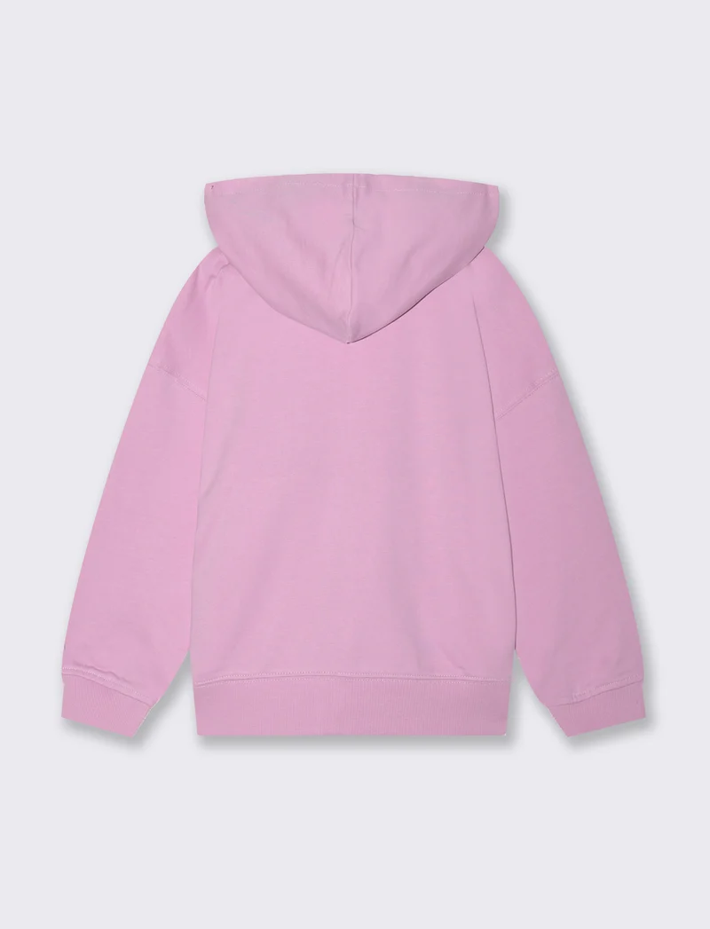 Felpa con zip da bambina - Rosa