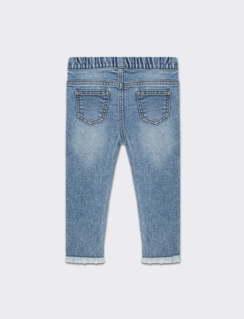 Jeans con rotture da neonata - Denim chiaro