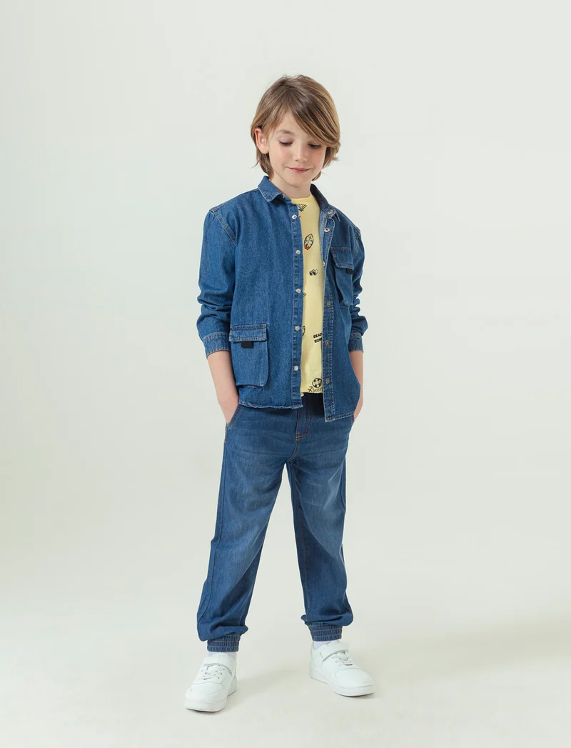 Jogger in denim leggero da bambino - Denim