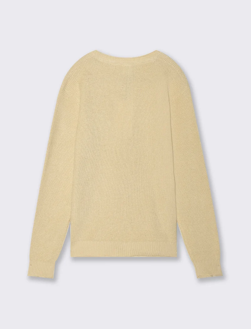 Maglia girocollo e taschino da bambino - Beige