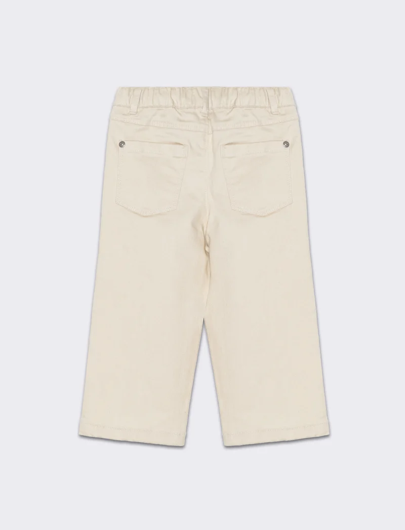 Pantalone ampio con taschine da neonata - Beige