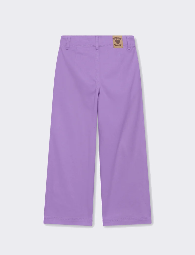 Pantalone con tascone da bambina - Lilla