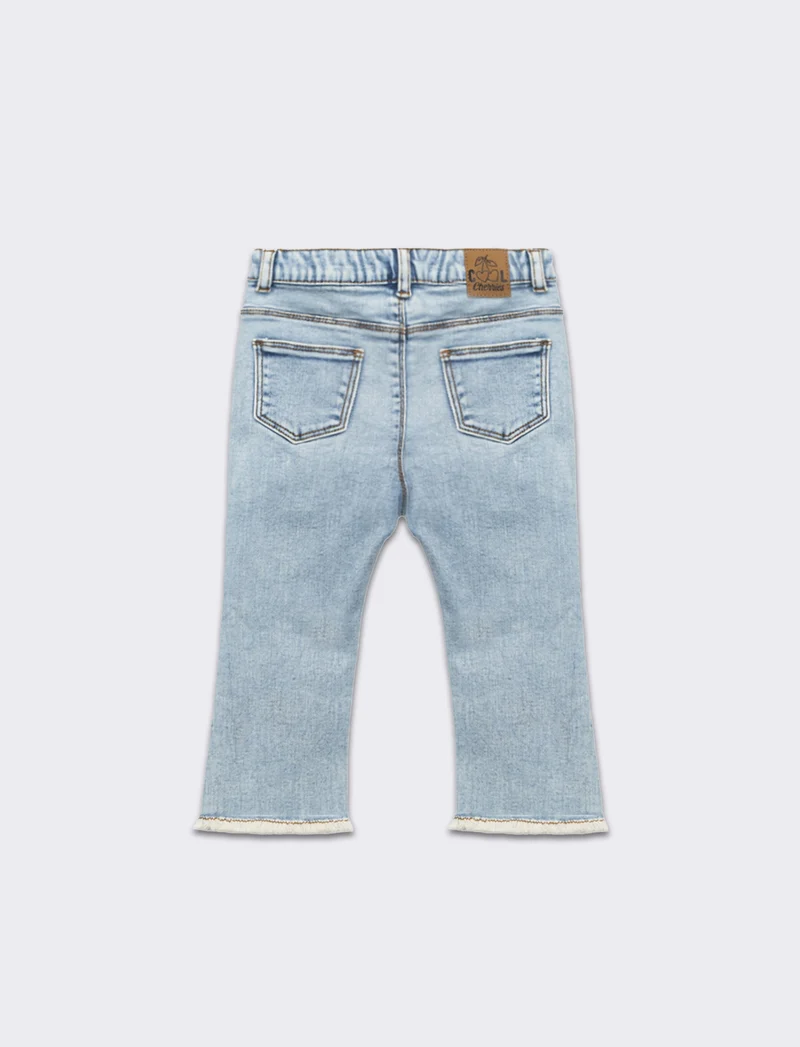 Jeans con taschine da neonata - Denim chiaro
