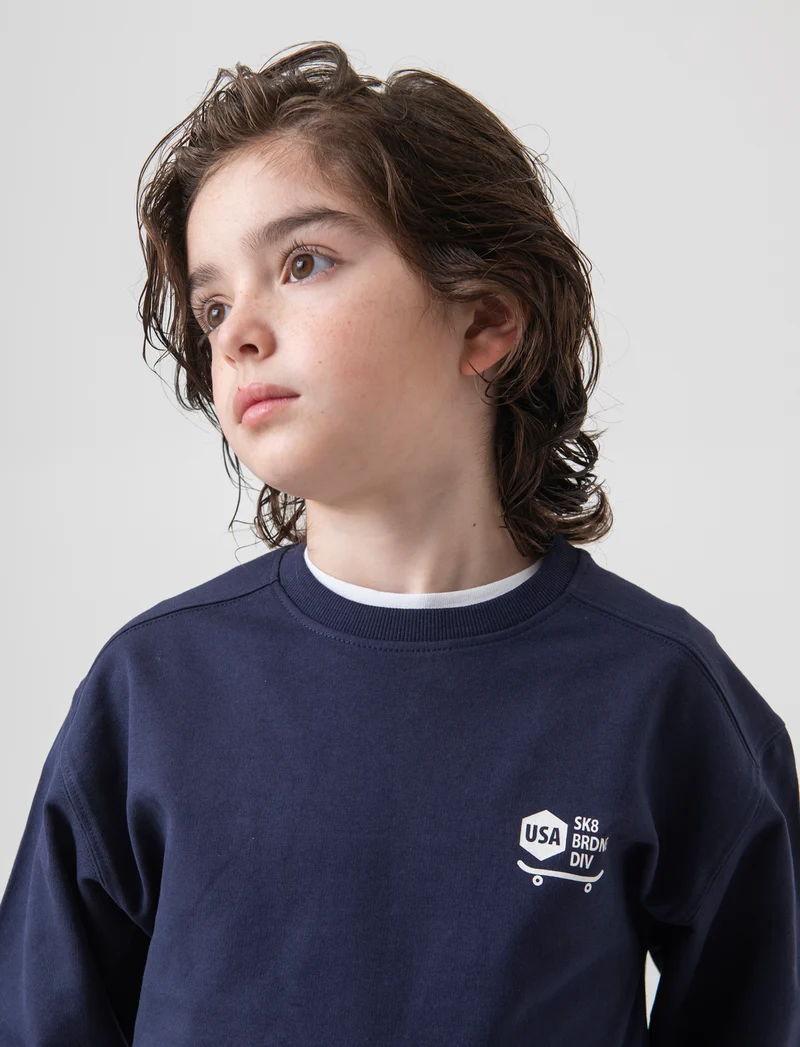 Felpa girocollo da bambino - Blu