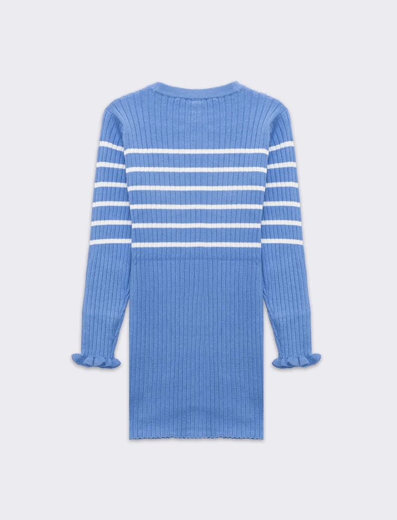 Abito a righe da bambina - Azzurro