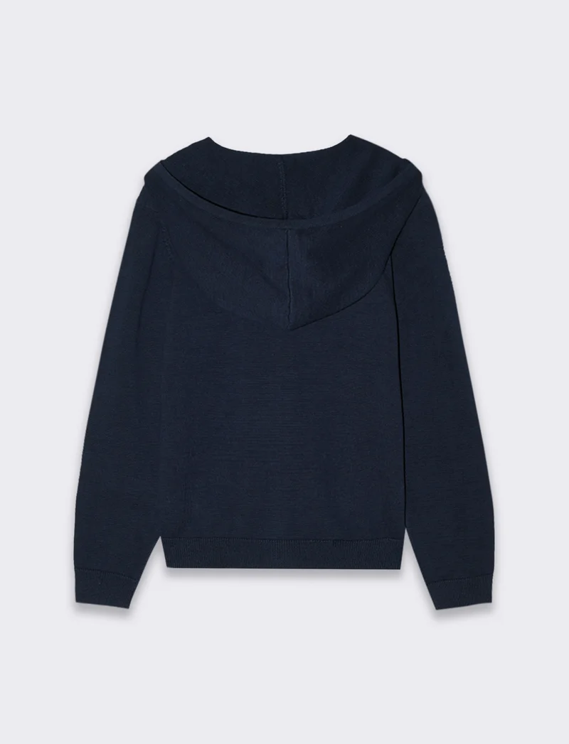 Maglia con zip e cappuccio da bambino - Blu
