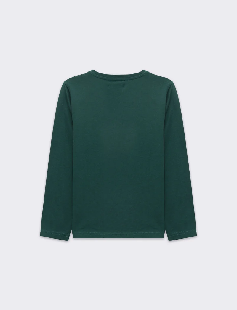 T-shirt in jersey con stampa da bambino - Verde