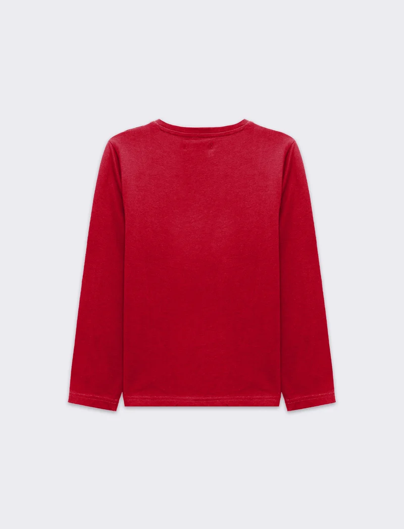 T-shirt in jersey con stampa da bambino - Rosso
