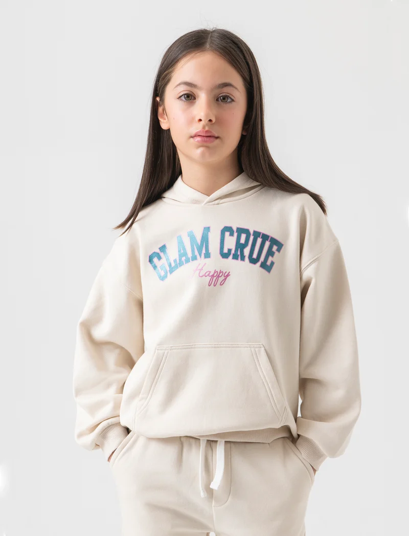 Felpa tascone da bambina - Beige