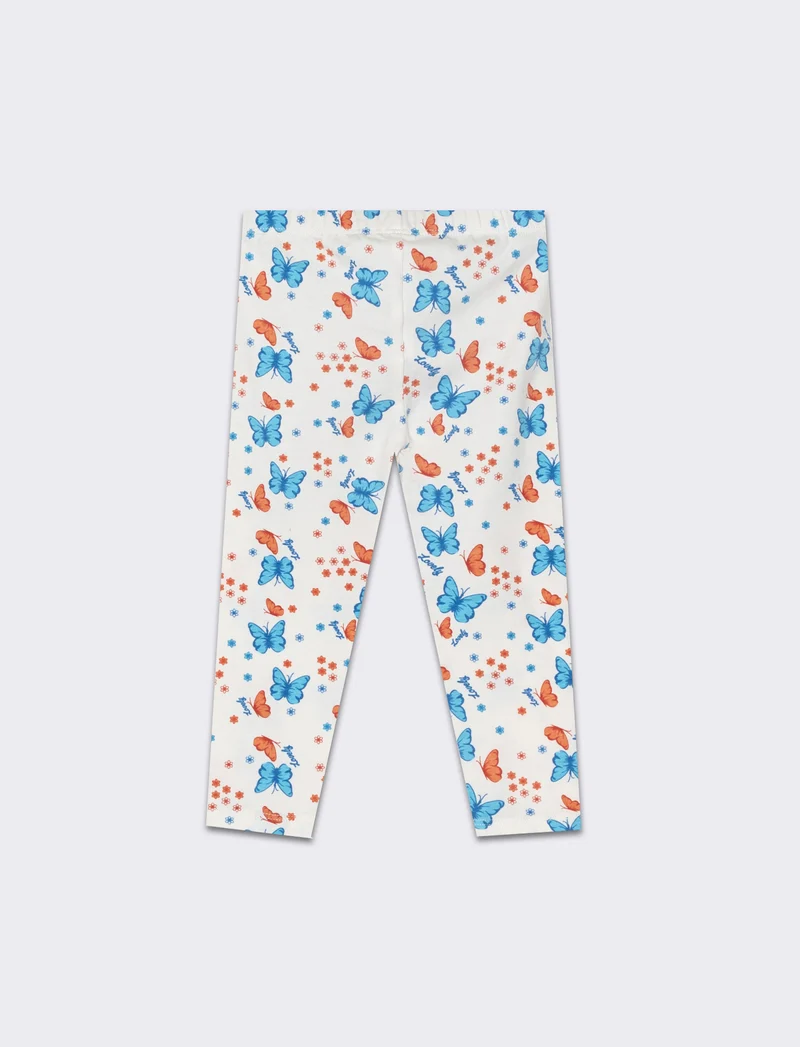 Leggings all over da neonata - Bianco latte
