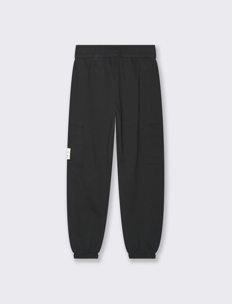 Jogger con tasconi in french terry da bambina - Nero