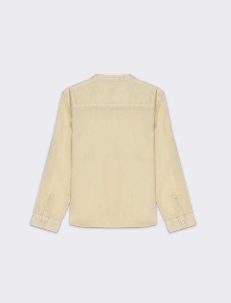 Camicia con taschino da bambino - Beige