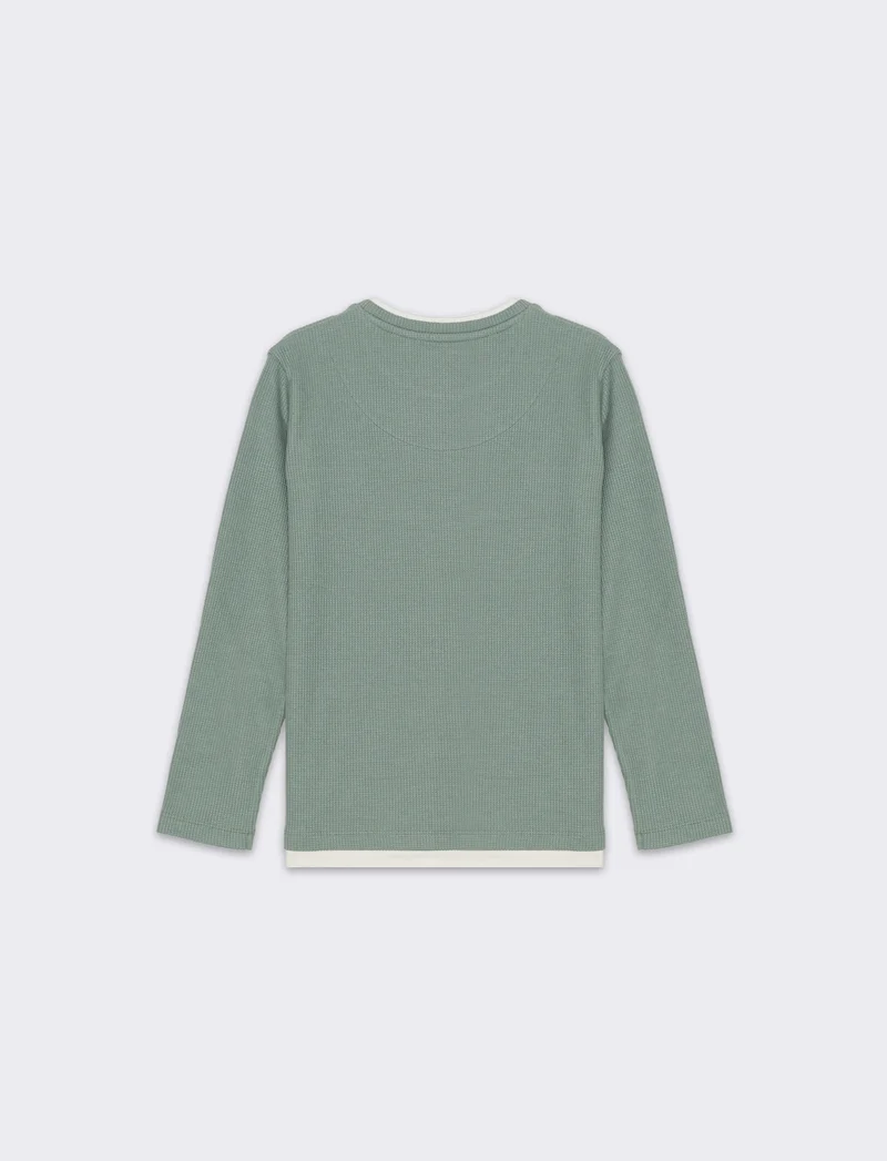 Maglia girocollo da bambino - Verde salvia