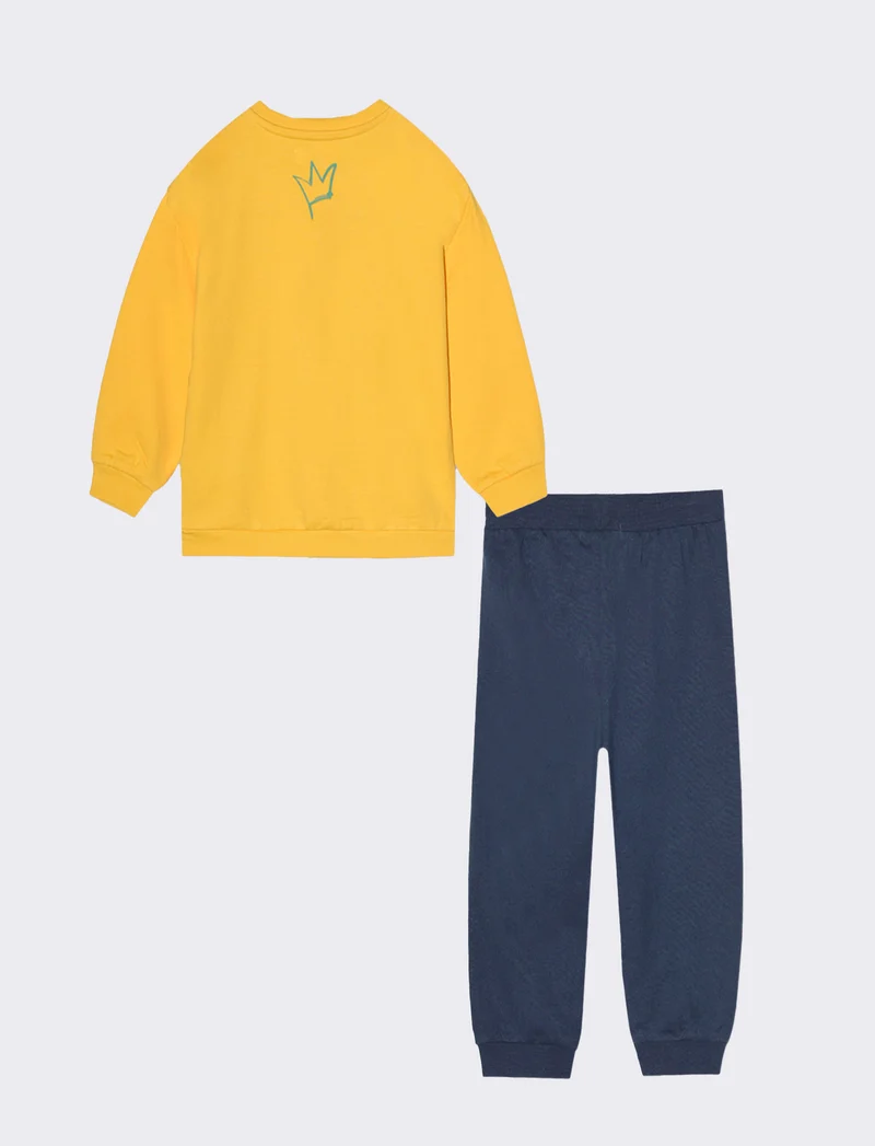Tuta con felpa e jogger da neonato - Giallo