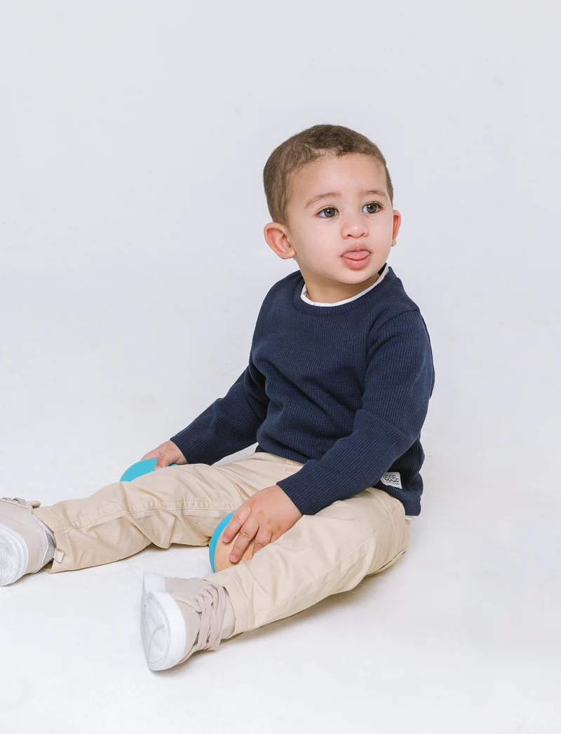 Maglietta con inserti a contrasto da neonato - Blu