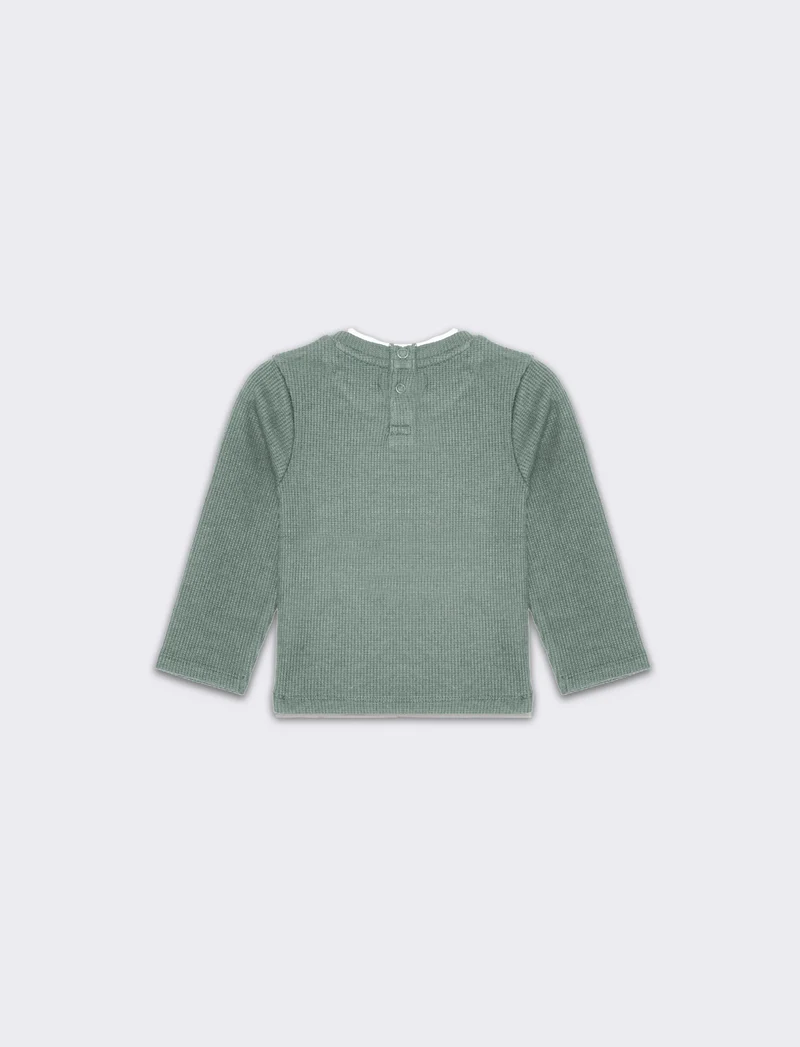 Maglietta con inserti a contrasto da neonato - Verde