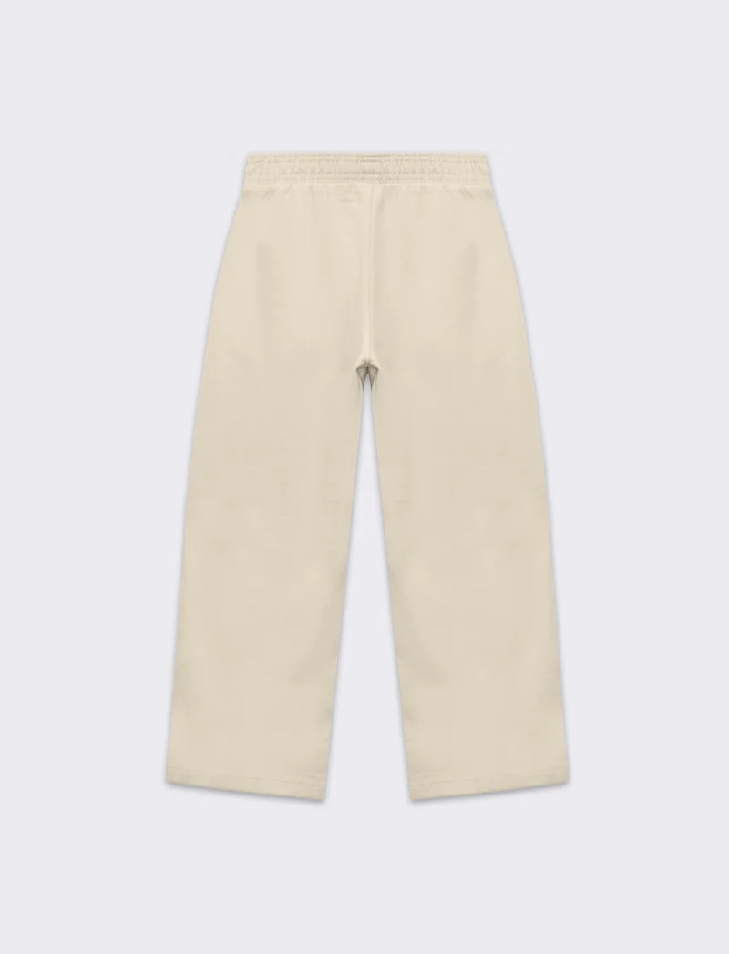 Jogger gamba larga con tasche da bambina - Beige