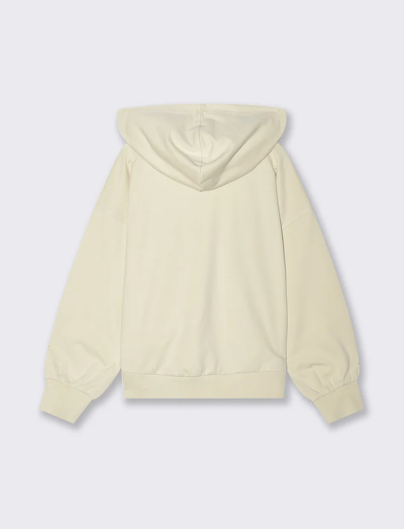 Felpa con cappuccio da bambina - Beige