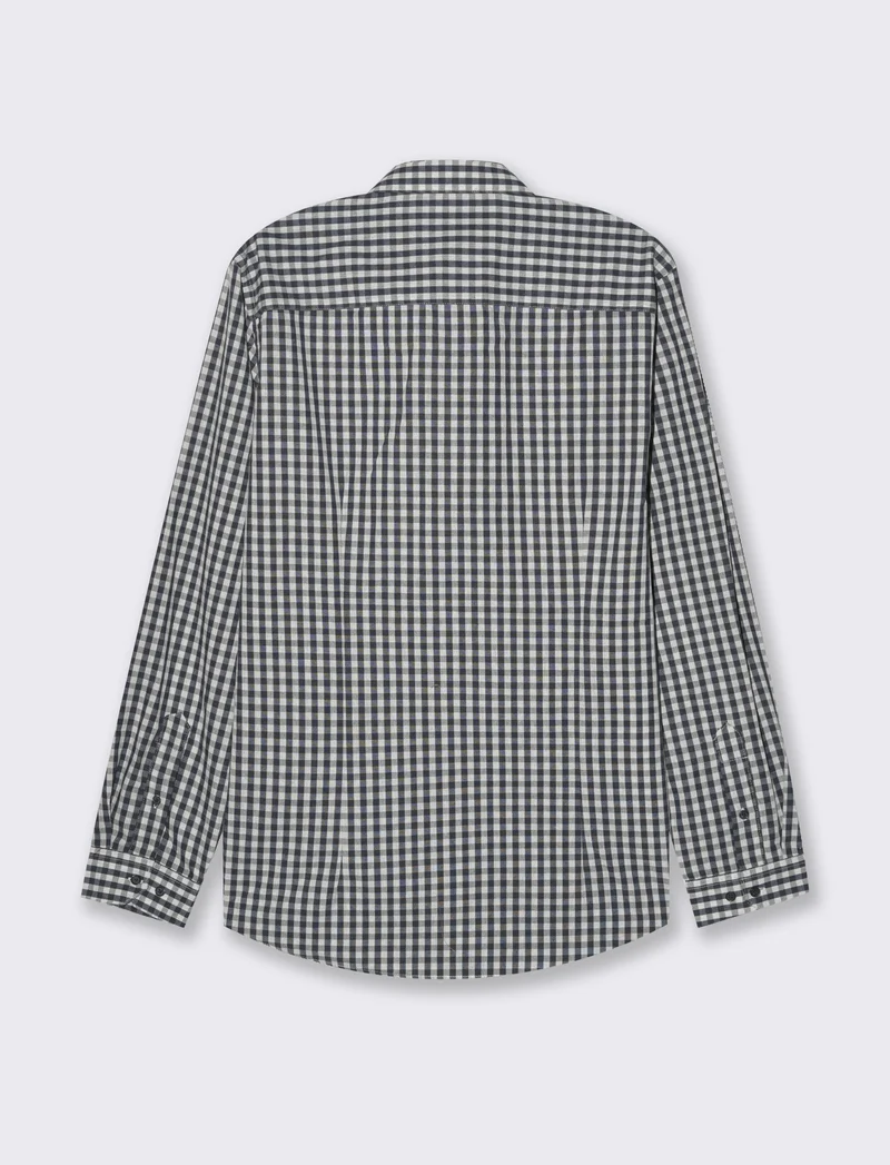 Camicia fantasia a quadri da uomo - Blu