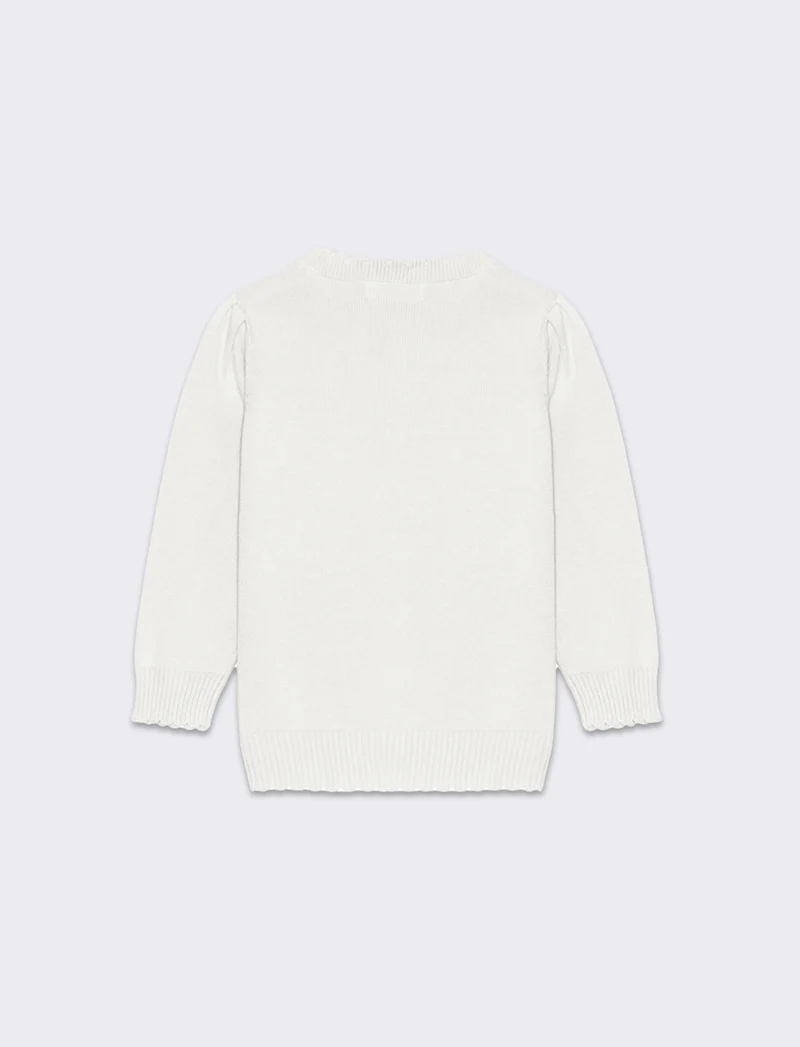Cardigan con bottoncini da neonata - Bianco latte