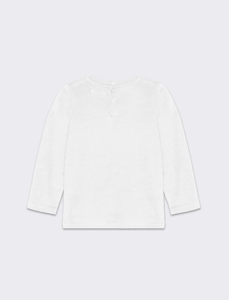 Maglia con stampa colorata da neonato - Bianco latte