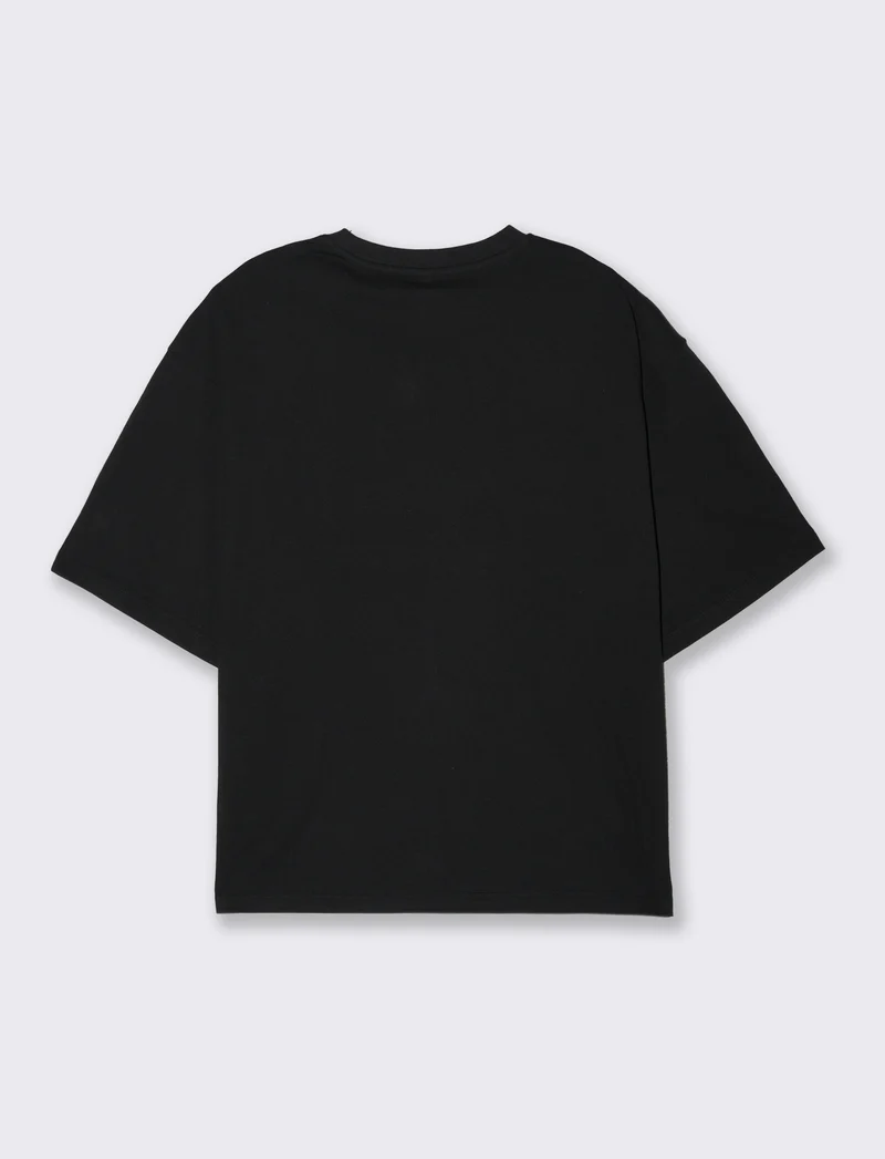 T-shirt con applicazioni da donna - Nero