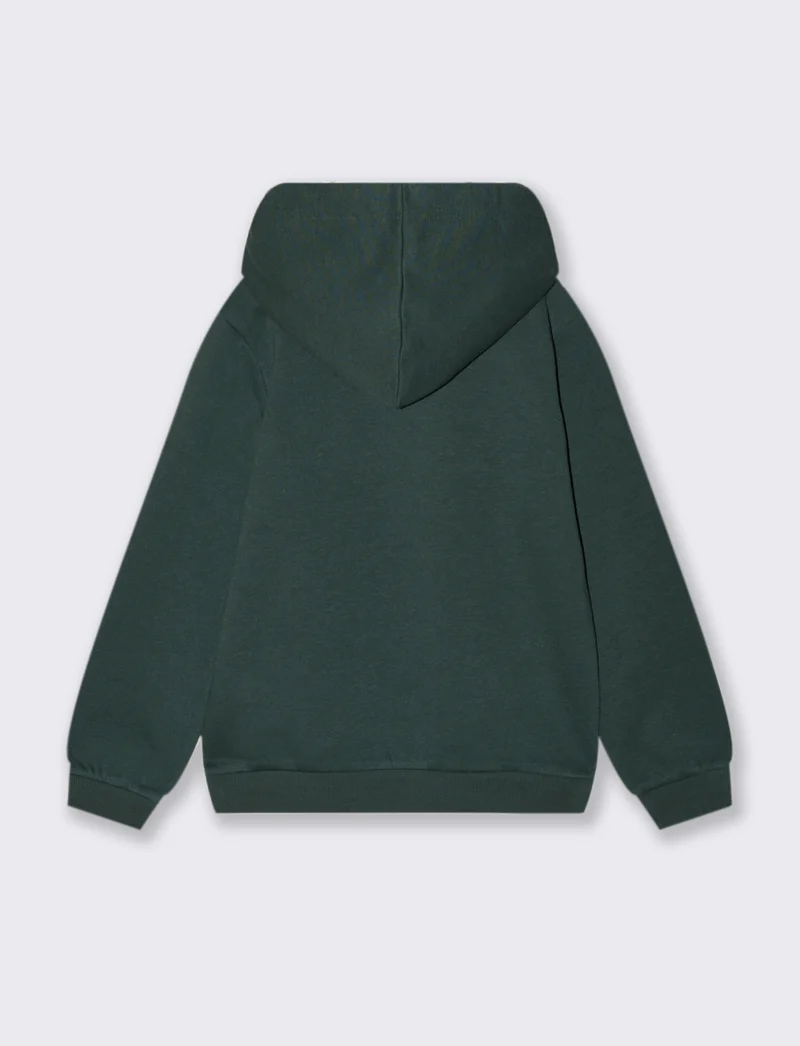 Felpa con cappuccio stampa maxi da bambino - Verde
