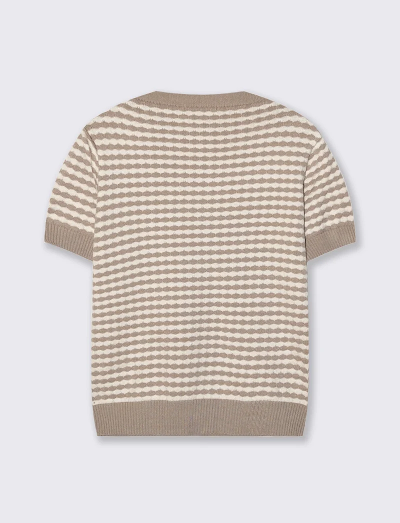 t-shirt in maglia - Beige