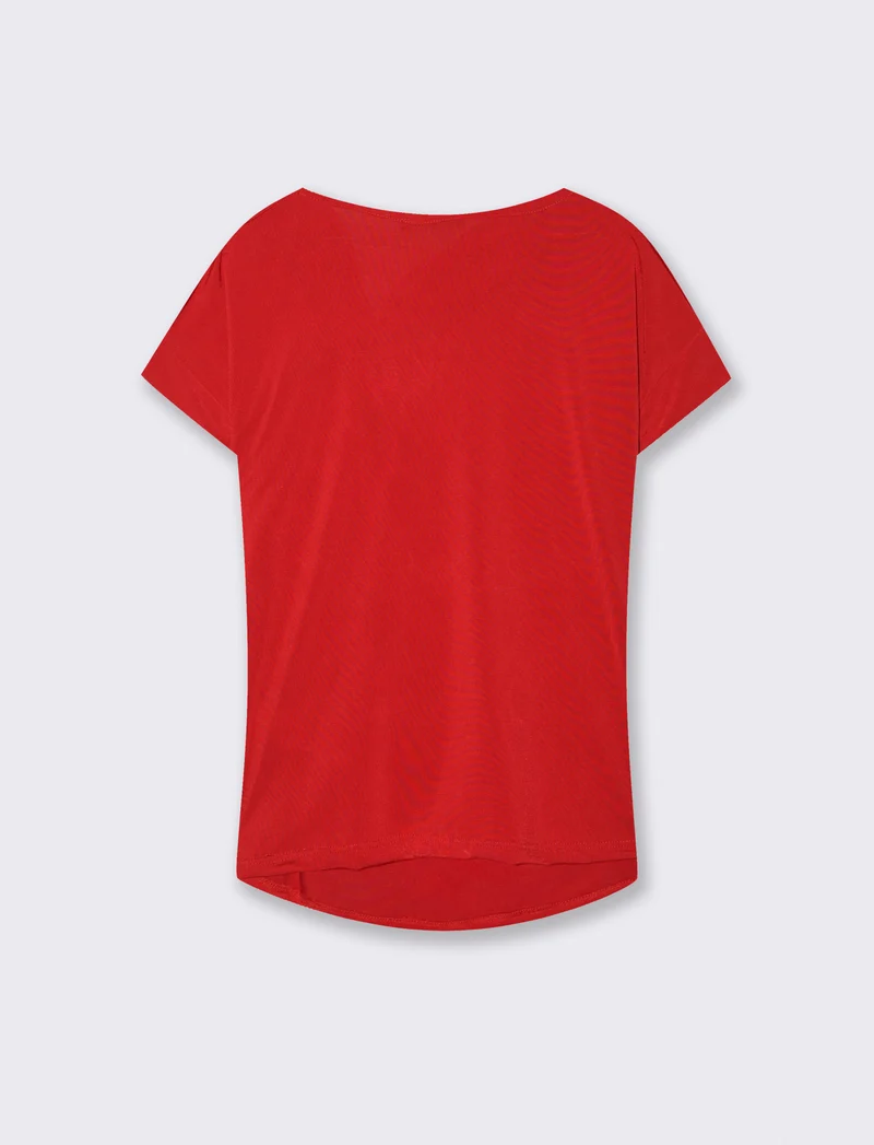 T-SHIRT CON FIBBIA - Rosso