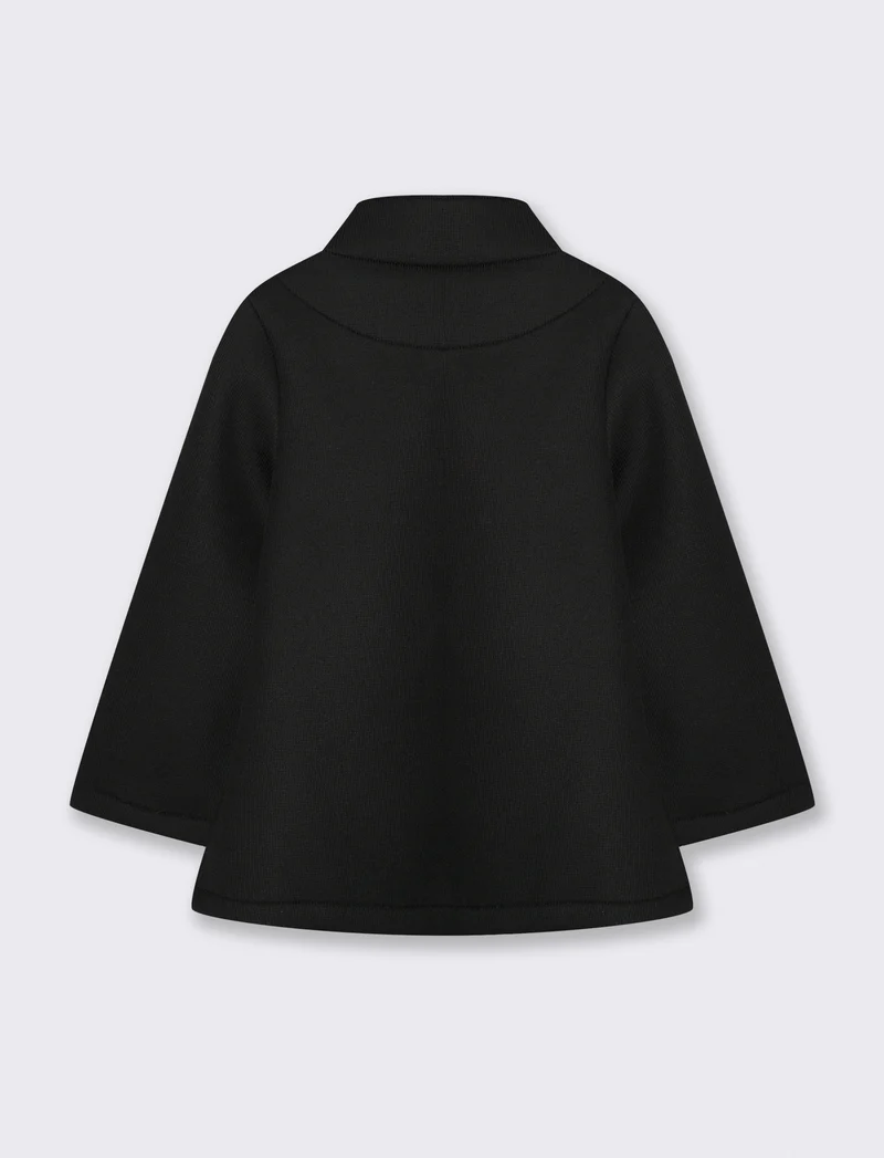 CAPPOTTINO CON MANICHE A CAMPANA - Nero