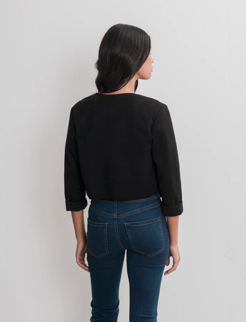 GIACCA SUEDE CORTA - Nero