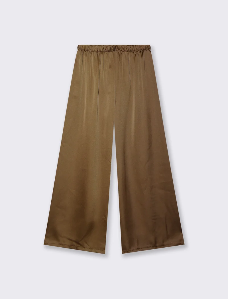 PANTALONE IN SATIN - Moro
