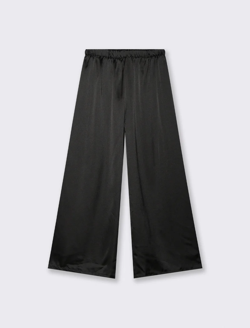 PANTALONE IN SATIN - Nero