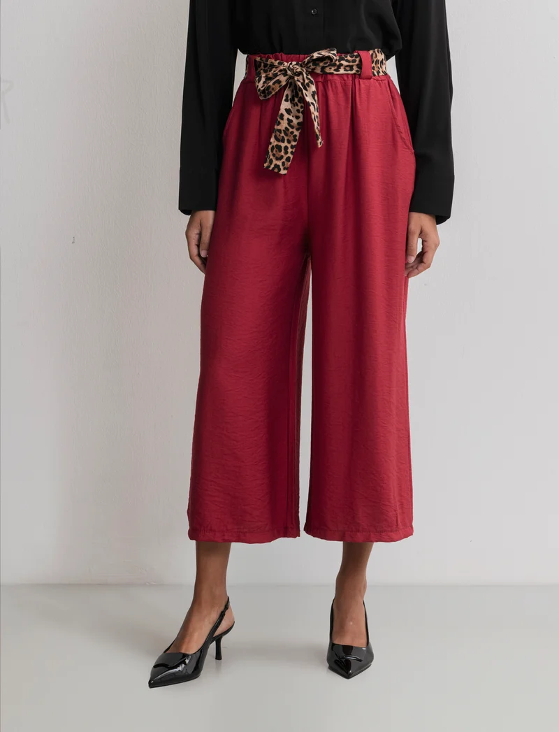 PANTALONE COULOTTE - Rosso india